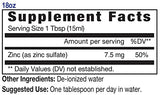 Zinc liquide Eidon versé dans l eau, peut soutenir cheveux et peau.