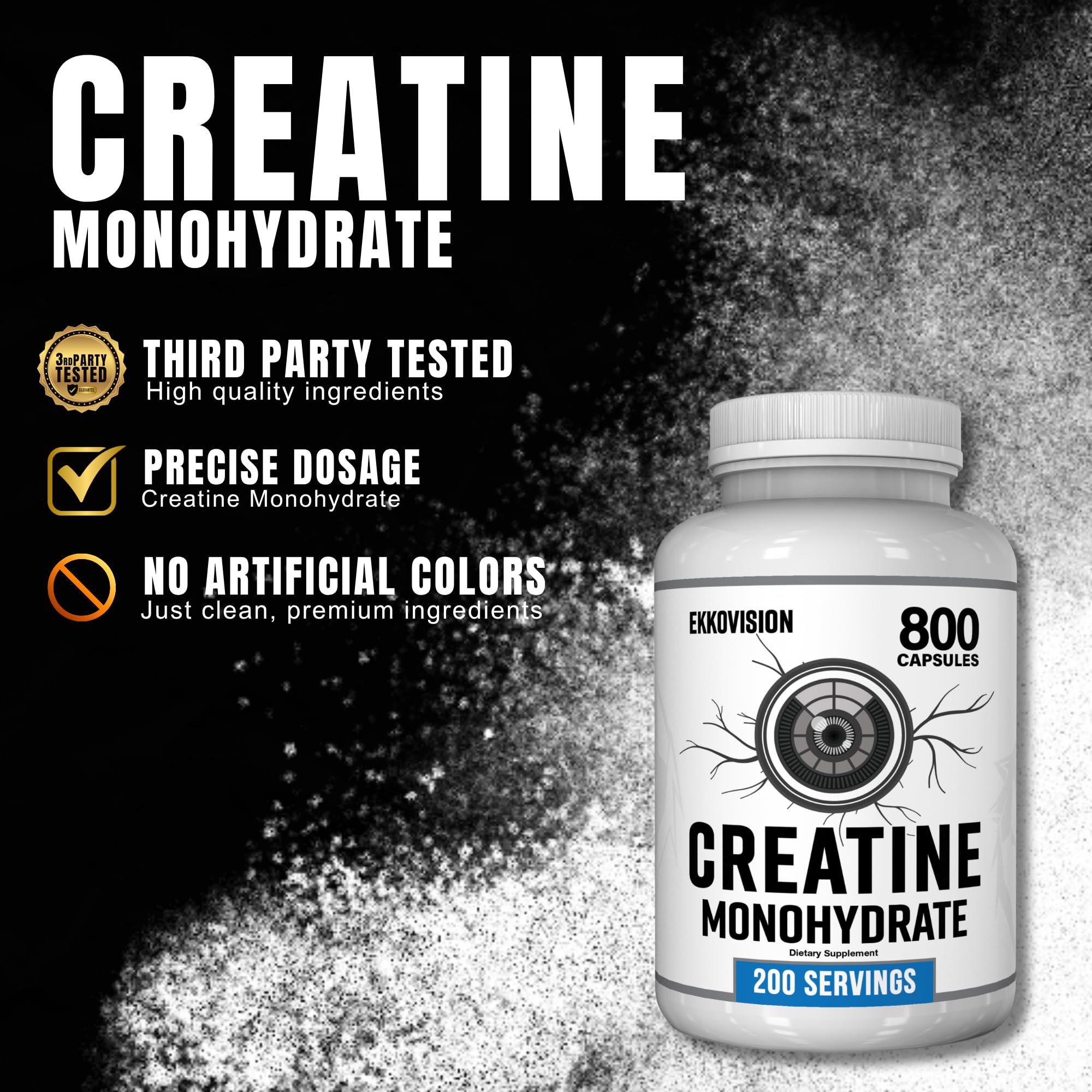 Ekkovision Créatine Monohydrate - capsules améliorant concentration et performance mentale.