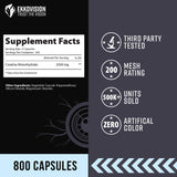Ekkovision Créatine Monohydrate - capsules favorisent force et récupération après l'entraînement.