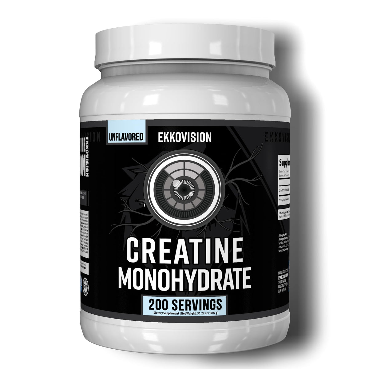 Ekkovision Créatine Monohydrate, poudre fin micronisée facilitant la dissolution dans vos boissons.