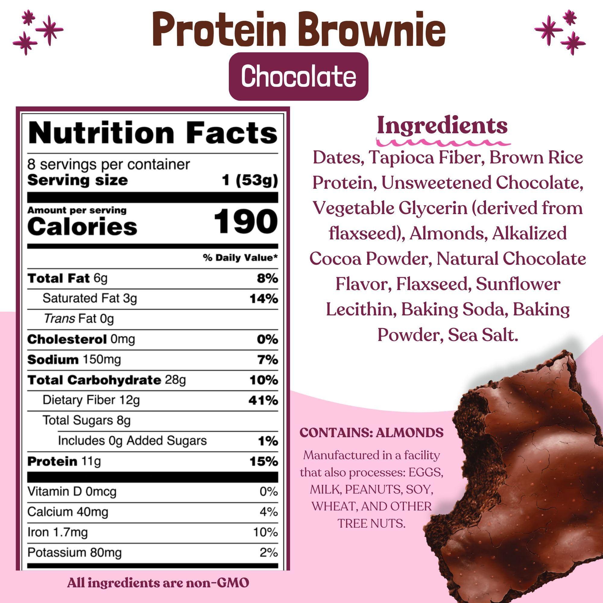 Texture moelleuse du brownie protéiné ELAVI, plaisir sans sucre ajouté.