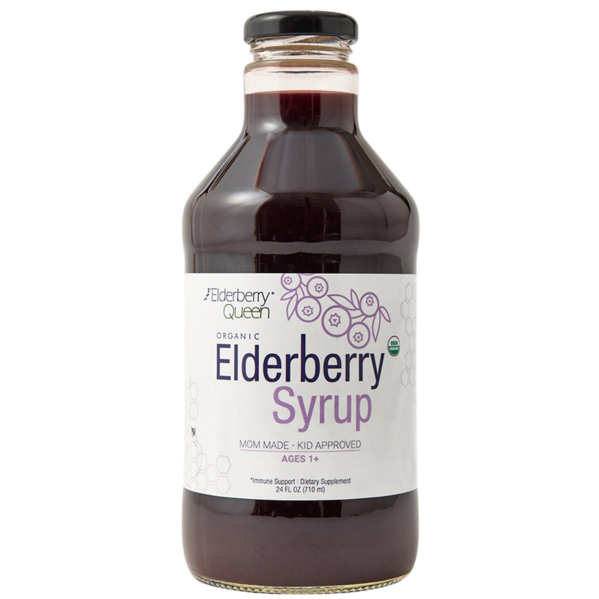 Bouteille Elderberry Queen bio, prêt à une routine naturelle.