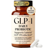 Electric Elixir GLP-1 Quotidien Probiotique bouteille avec gélules pour réguler l appétit.