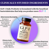Electric Elixir GLP-1 Quotidien Probiotique ingrédients ciblés soutenant la digestion et le métabolisme.