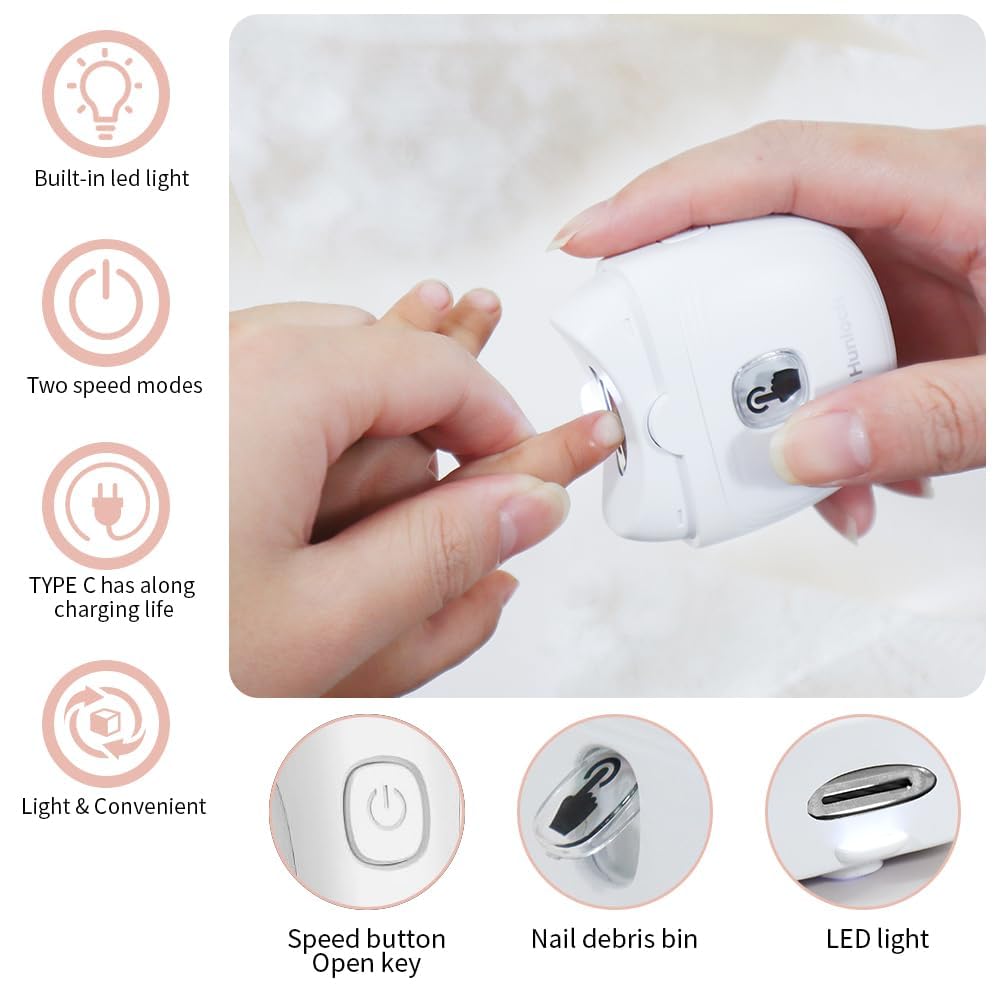 Têtes douces du clip-ongles électrique adaptées aux ongles délicats des bébés et adultes.