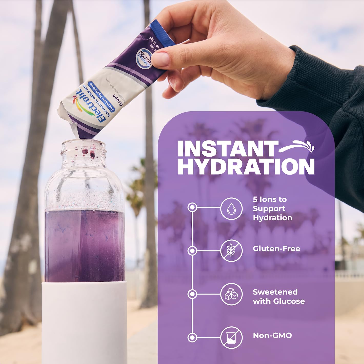 Electrolit goût fruit-punch, solution pratique pour rester hydraté.