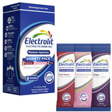 Electrolit packs variété 6-pack, hydratation pratique en déplacement.