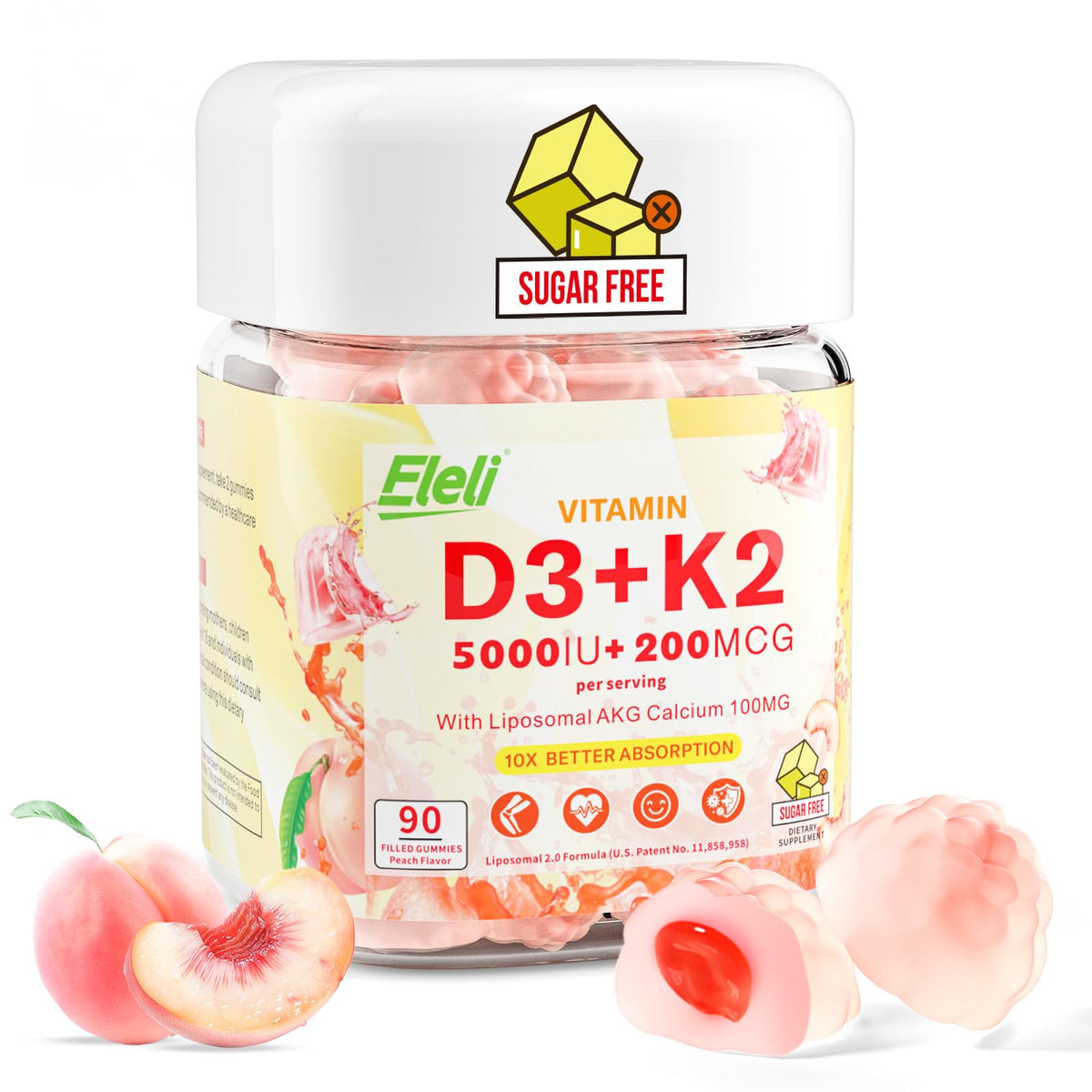 Eleli D3K2 Gommes en flacon – routine quotidienne simplifiée et goût fruité.