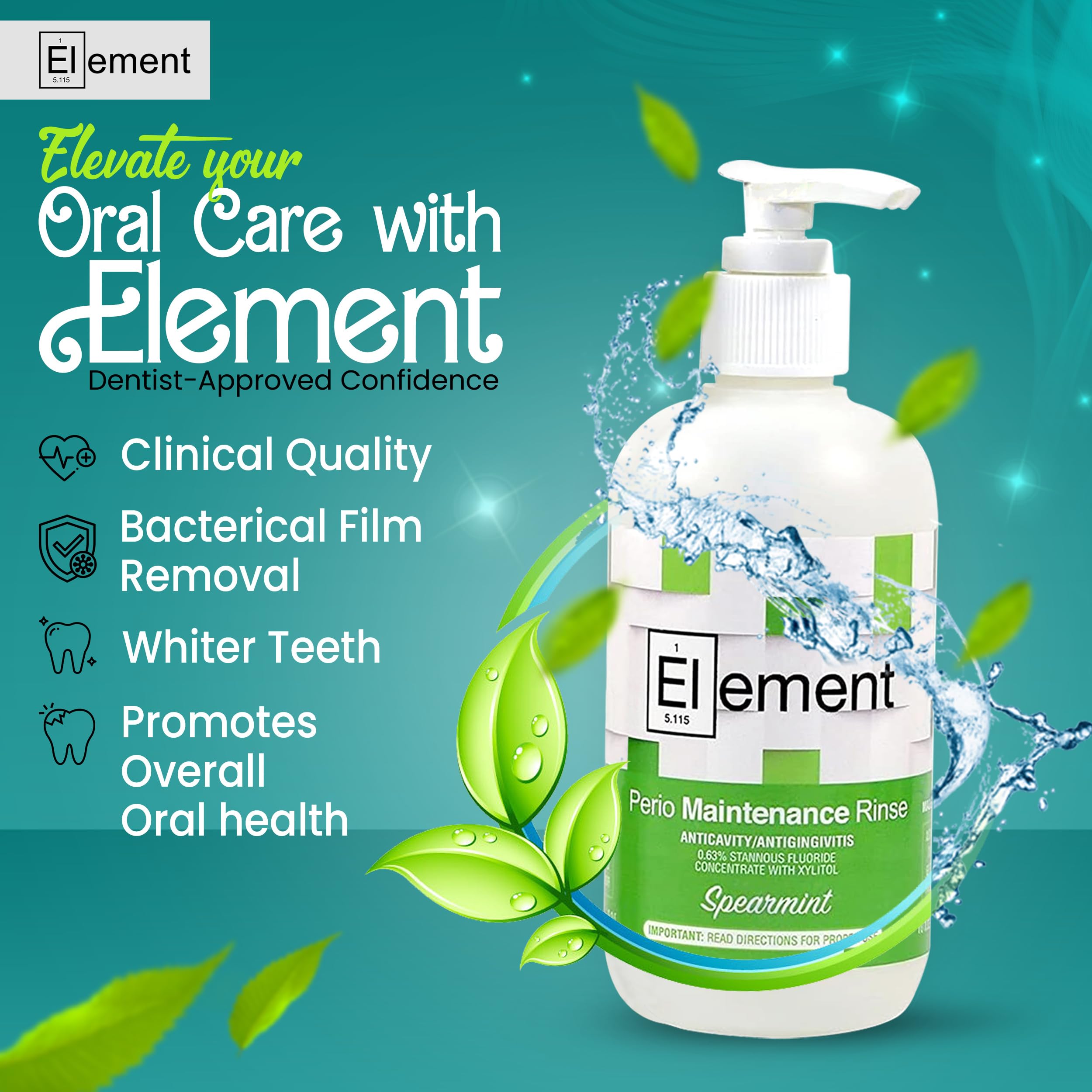 Produit ELEMENT sur planche packaging soigné expérience menthe
