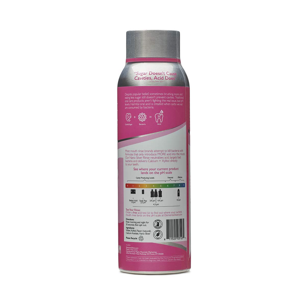 Elementa Silver bain de bouche pour enfants Bubble Gum, versement précis et pratique.