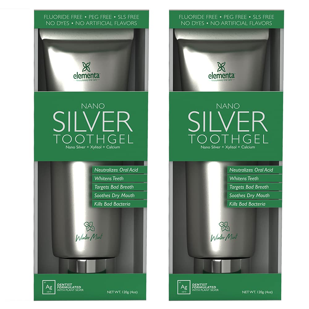 Elementa Silver Gel dentifrice Wintermint en utilisation, reminéralisation douce et ingestion sûre.