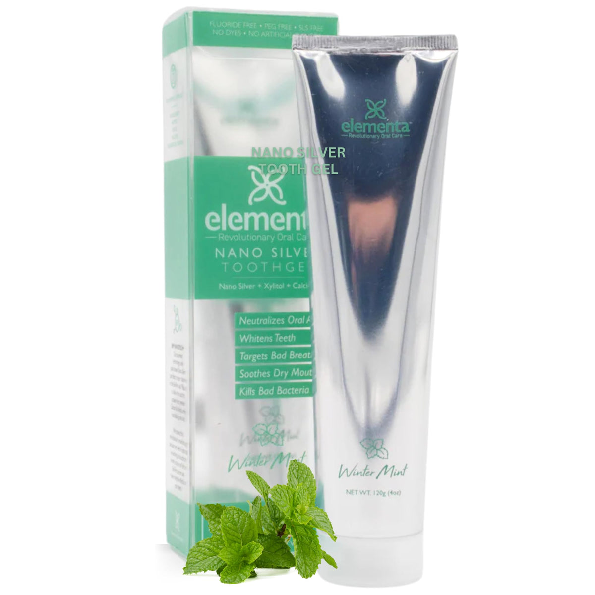 Elementa Silver Pâte dentifrice Wintermint – texture sans mousse et fraîcheur durable.