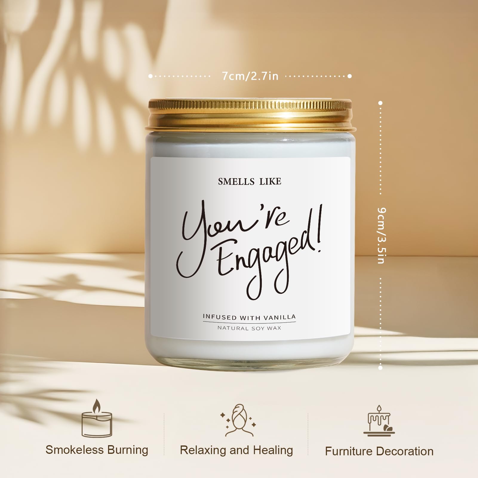 Cire soja naturelle de la bougie fiançailles vanille, parfum doux