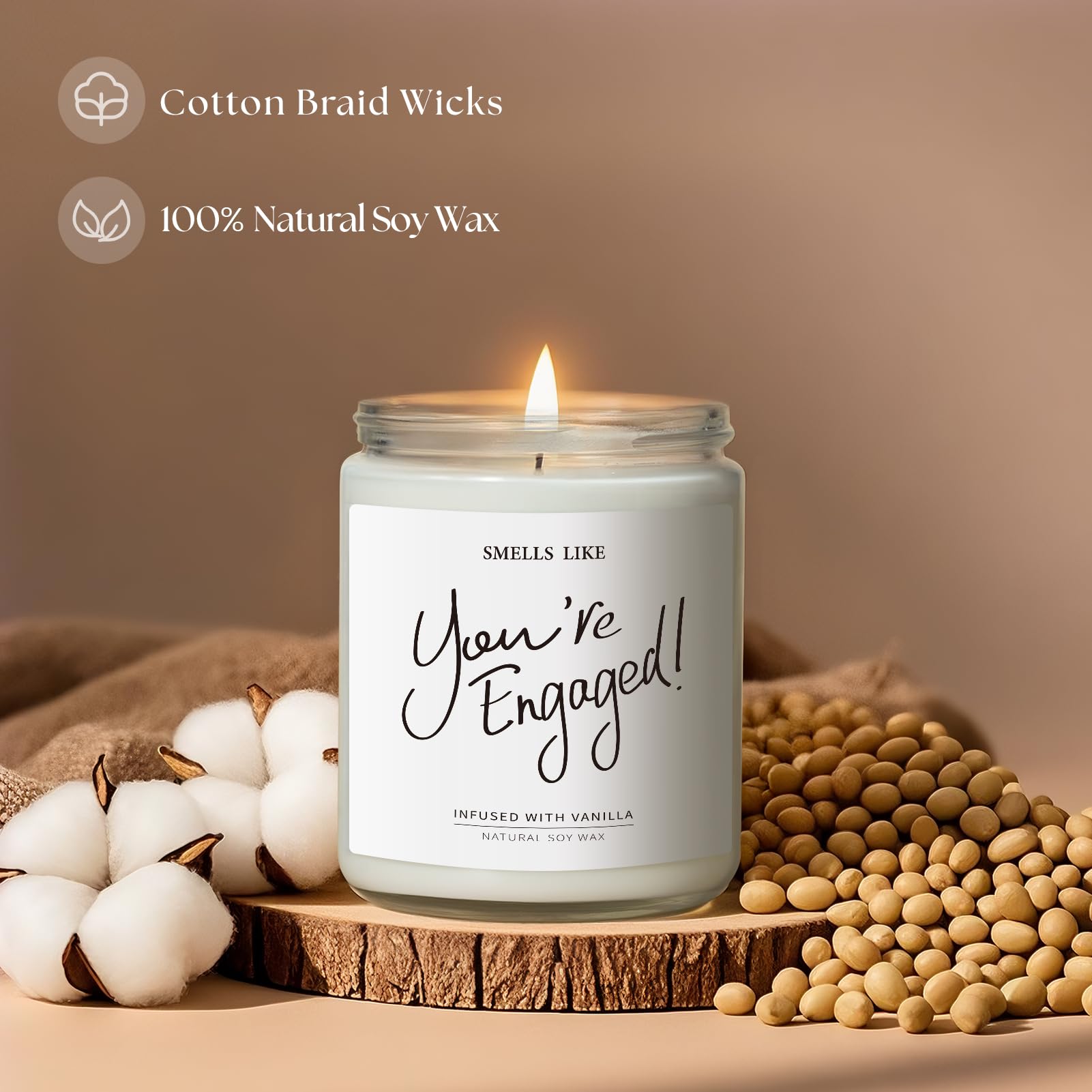 Coffret cadeau Elequaint bougie vanille, présentation élégante prête à offrir