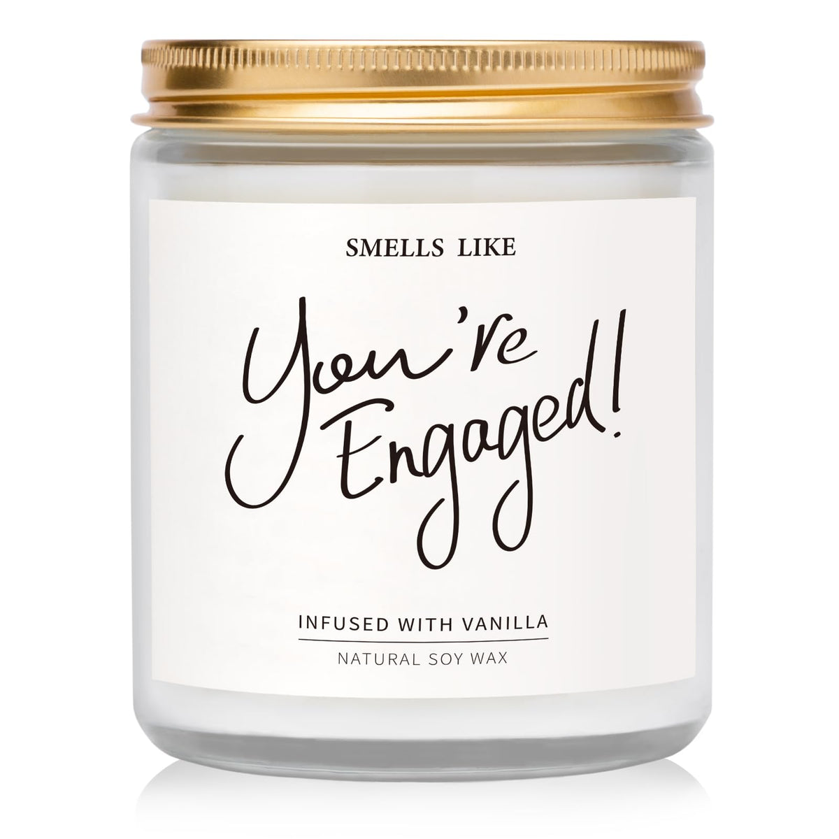 Bougie Elequaint fiançailles vanille avec design simple et chaleureux