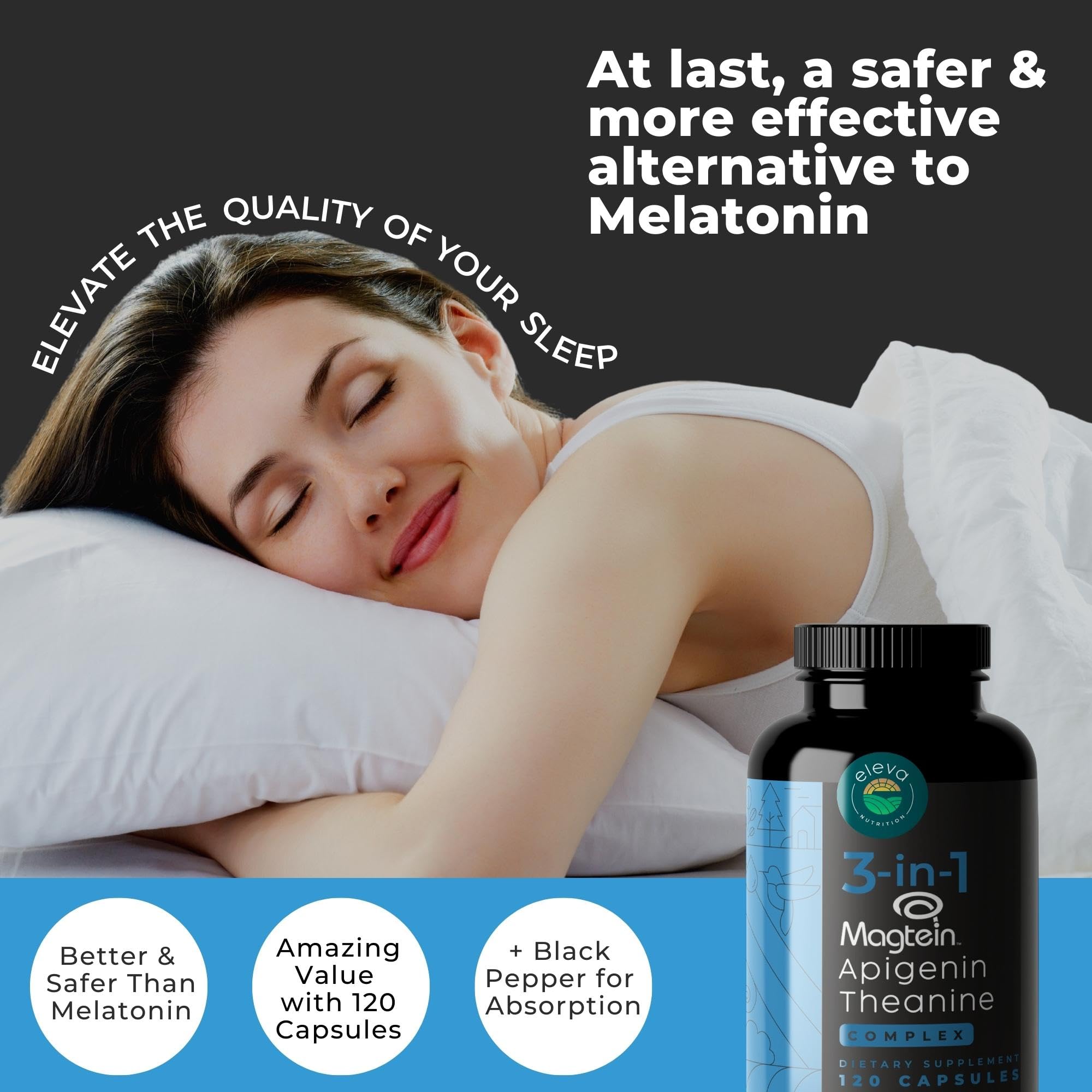 Eleva Nutrition – capsules 3-en-1 pour un sommeil sans mélatonine.