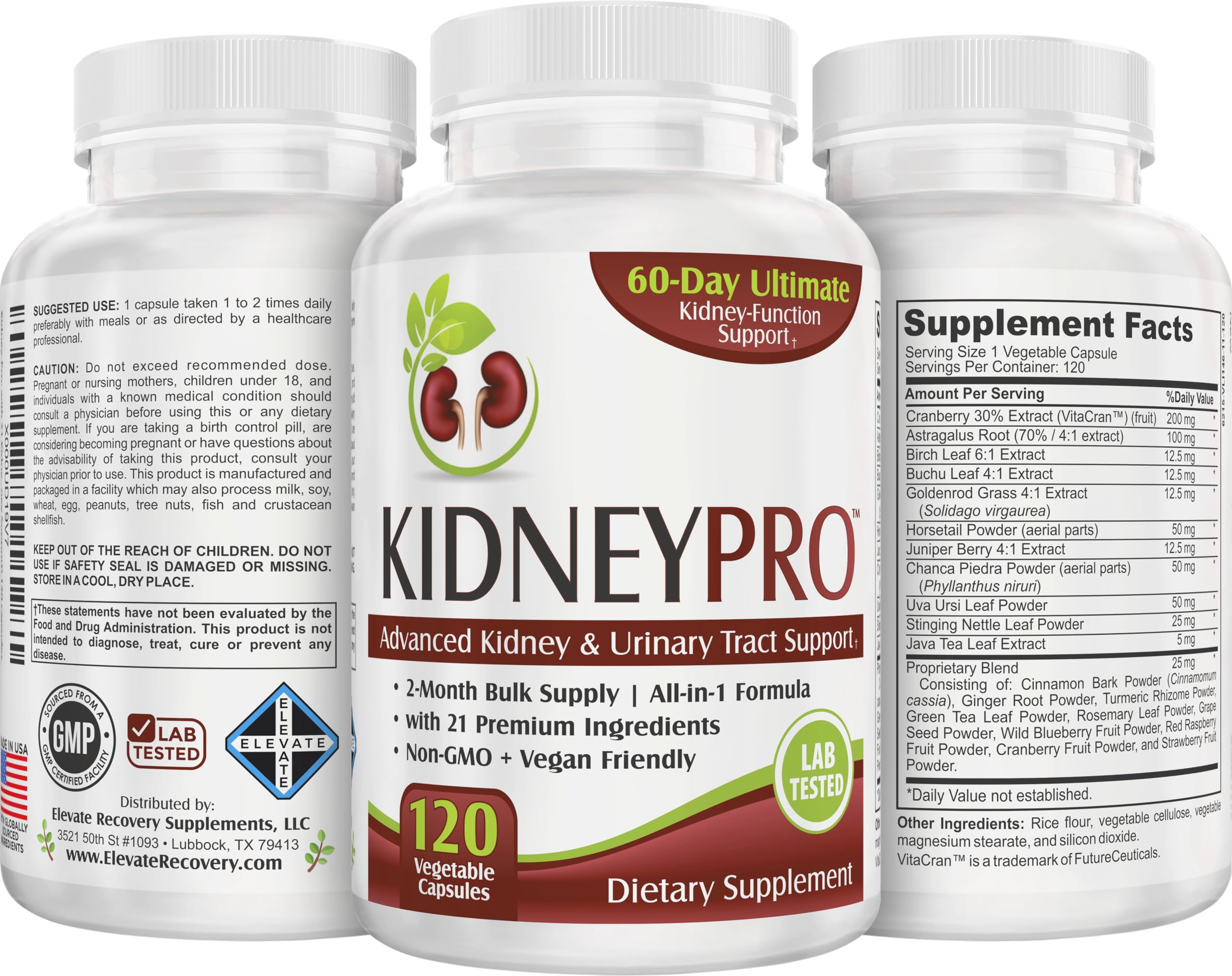 Elevate Recovery Kidney-Pro, ingrédients clés pour la routine bien-être