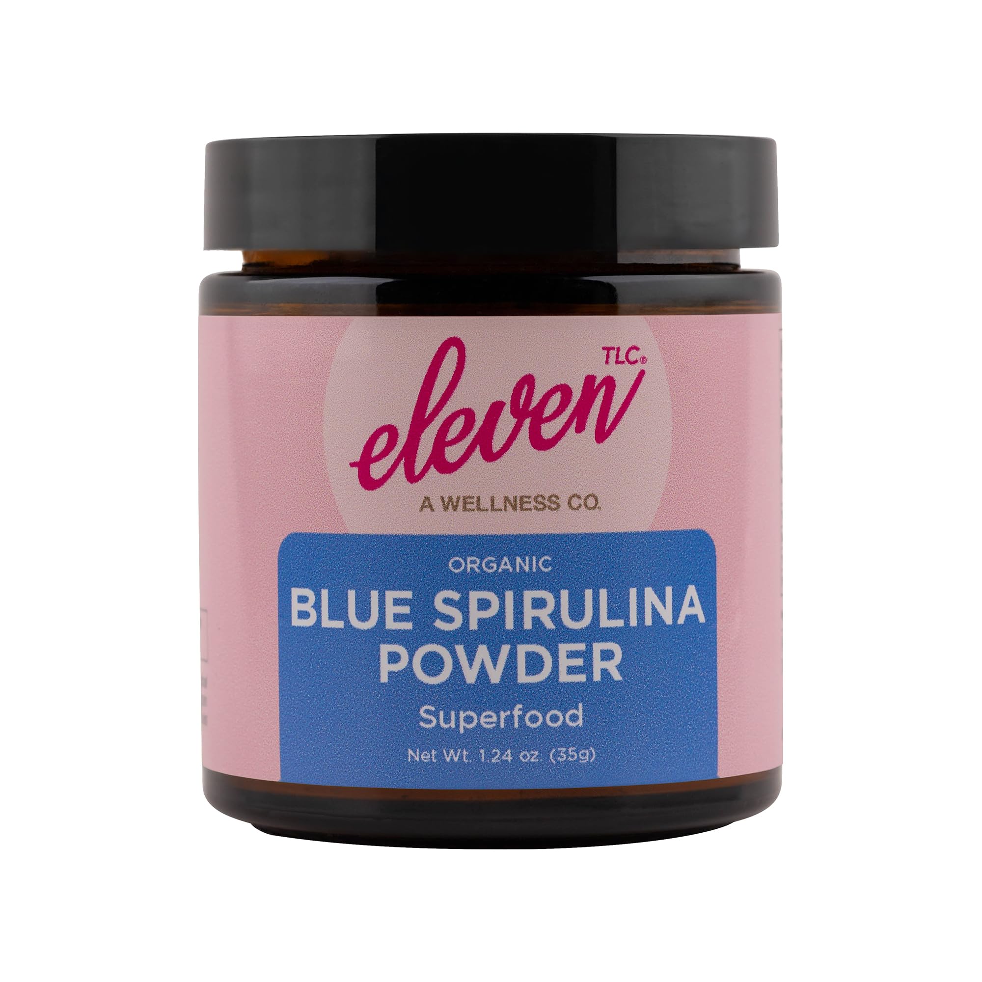 Eleven TLC spiruline bleue en poudre emballage verre pour usage pratique