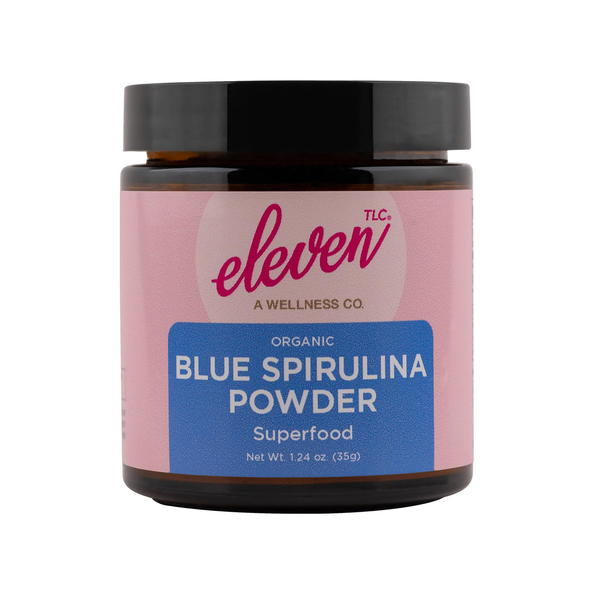 Eleven TLC spiruline bleue en poudre emballage verre pour usage pratique