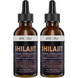 Elikadur Shilajit gouttes dans une bouteille avec pipette, usage pratique au quotidien.