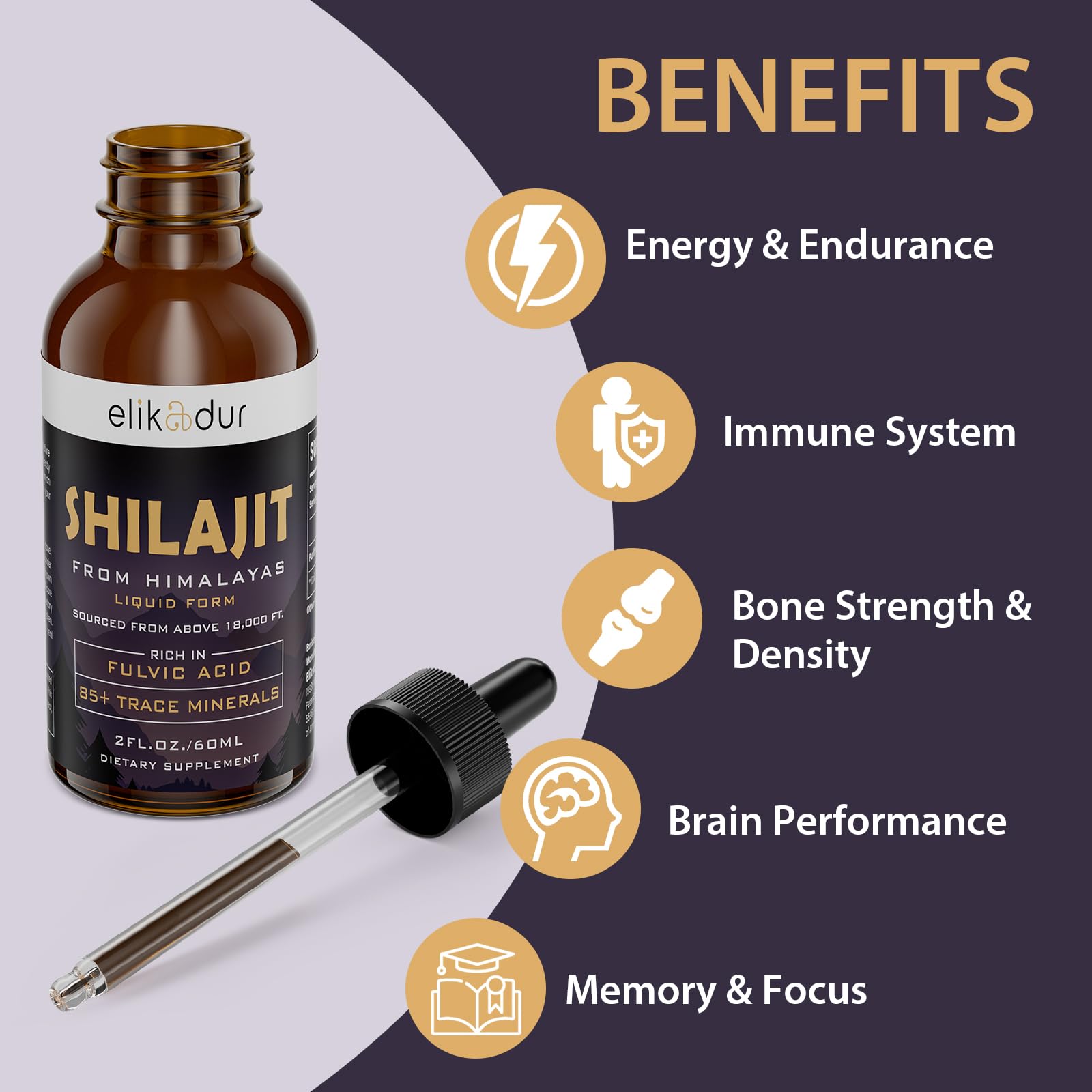 Pureté premium d’Elikadur Shilajit, sans impuretés pour une routine fiable.