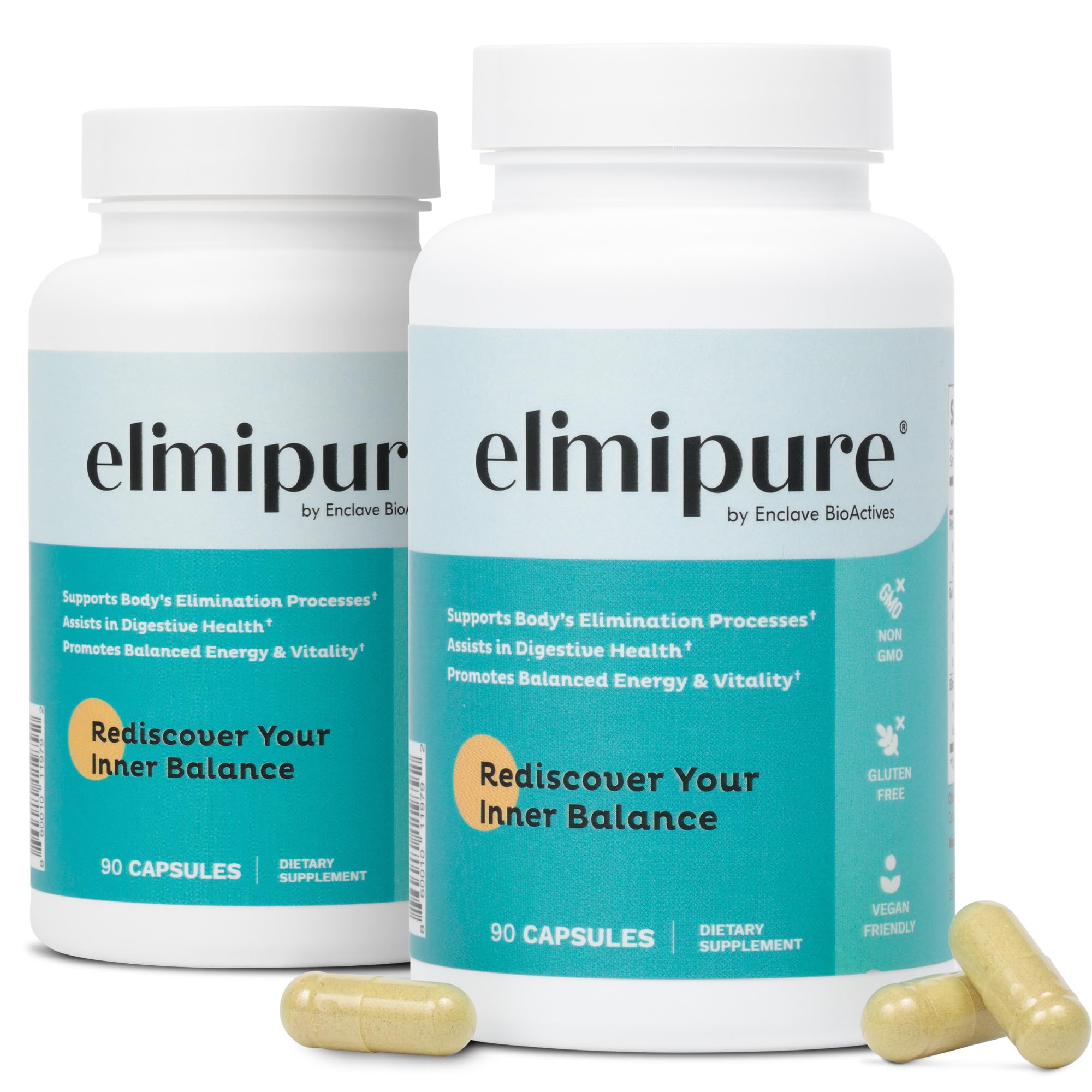 Elimipure Gut Cleanse, bouteille visible montrant l'emballage, detox douce et pratique.