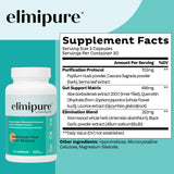 Elimipure Gut Cleanse, flacon et bouchon, facilité d'utilisation et routine quotidienne.