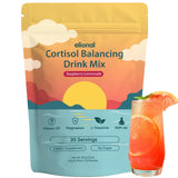 Elional Cortisol Poudre saveur framboise-citronnade, dégustée dans un verre pour une détente agréable.