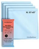 Chiffon microfibre Elite Screens 12x12 pouces bleu pour un nettoyage sans traces sur écrans