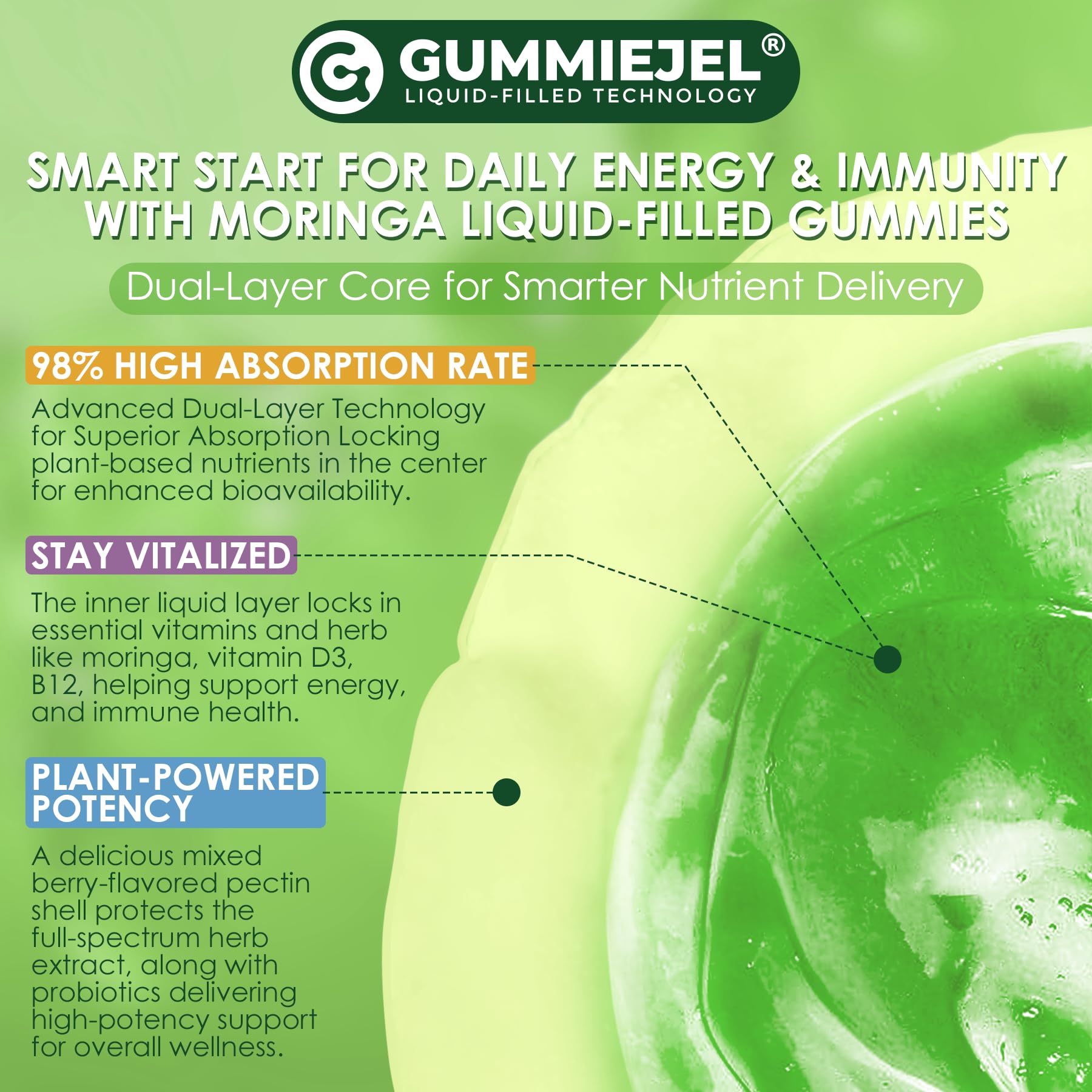 ELLAMENTZ bonbons gélifiés Moringa – Fabrication etats-unis: production fiable et traçabilité.