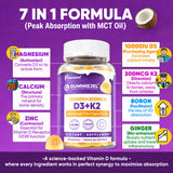 Cœur liquide des gommes Ellamentz D3-K2 pour meilleure libération.