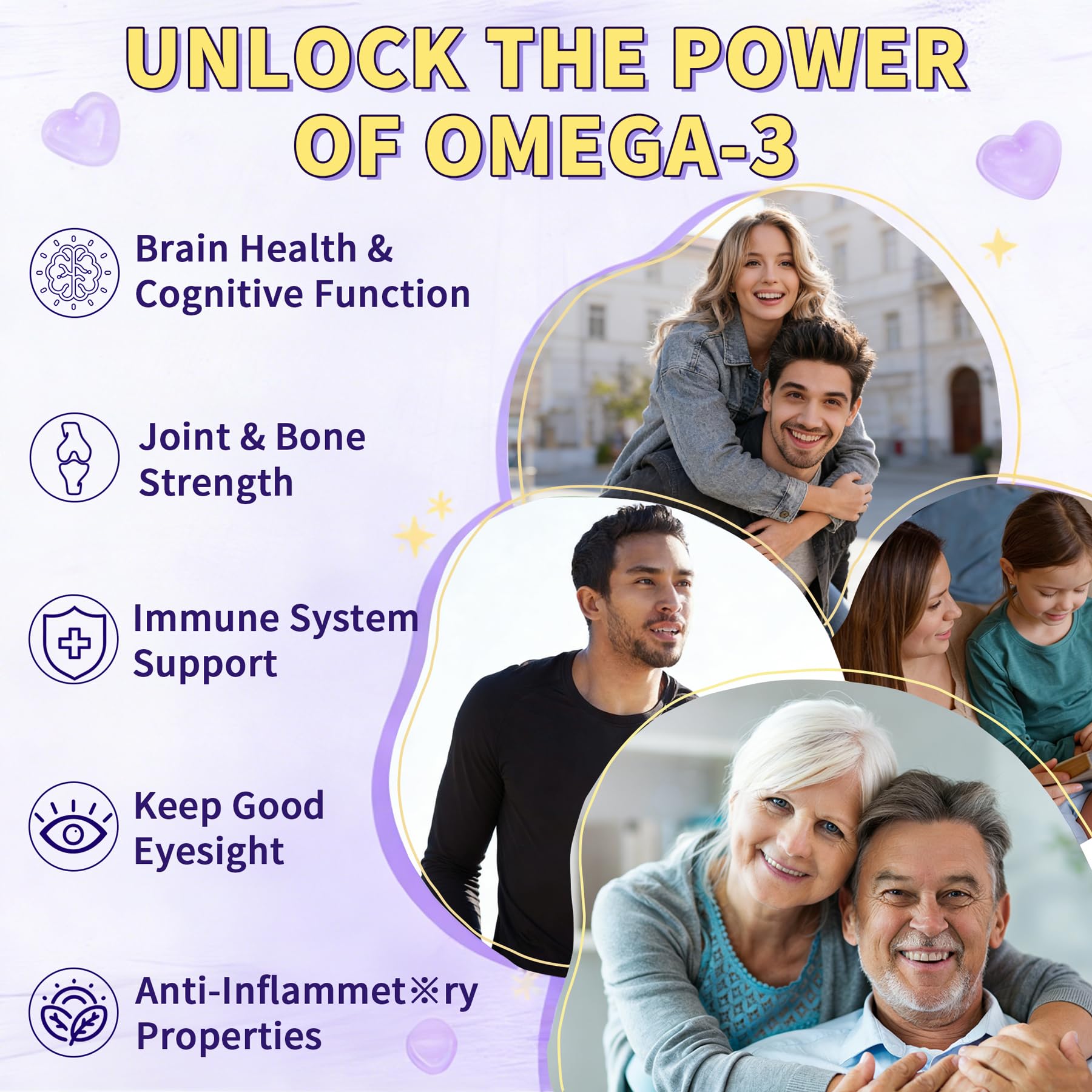 ELLAMENTZ gommes oméga-3 véganes, emballage extérieur évoquant une solution naturelle.