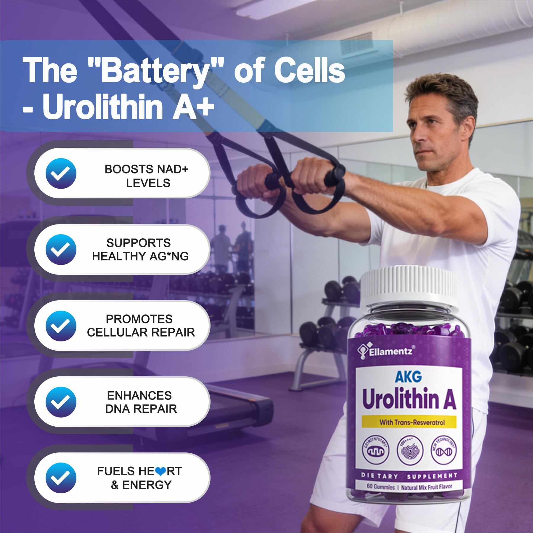 ELLAMENTZ Trans-Resveratrol 150 mg, antioxydant potentiel