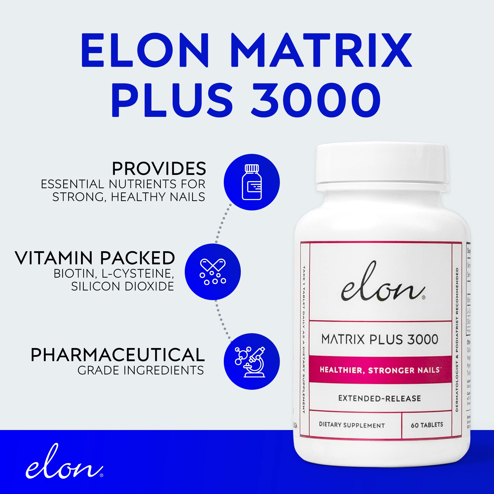 Elon Matrix Plus 3000: formule libération prolongée pour meilleure absorption.