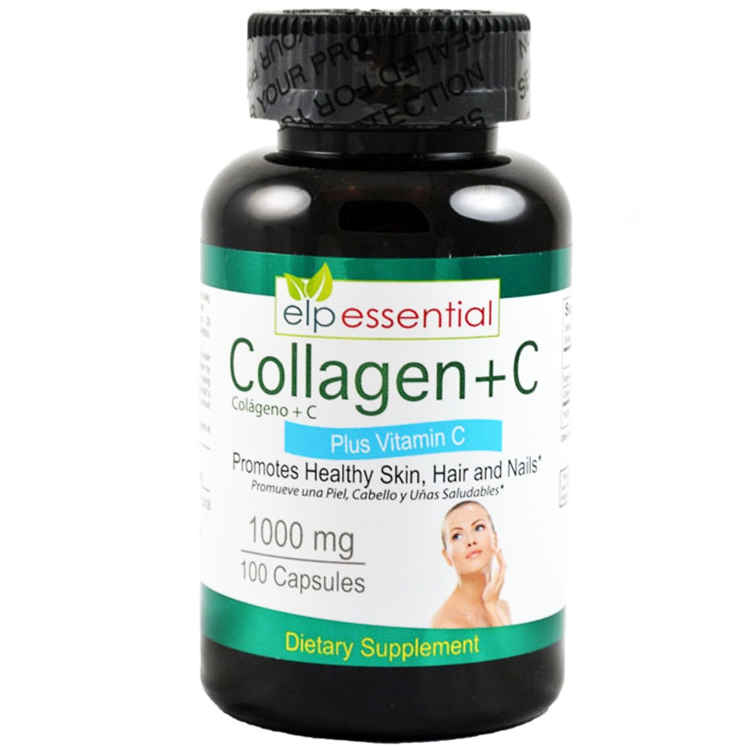 ELP ESSENTIAL Collagène + C dans la bouteille, soutien potentiel à la routine bien-être.