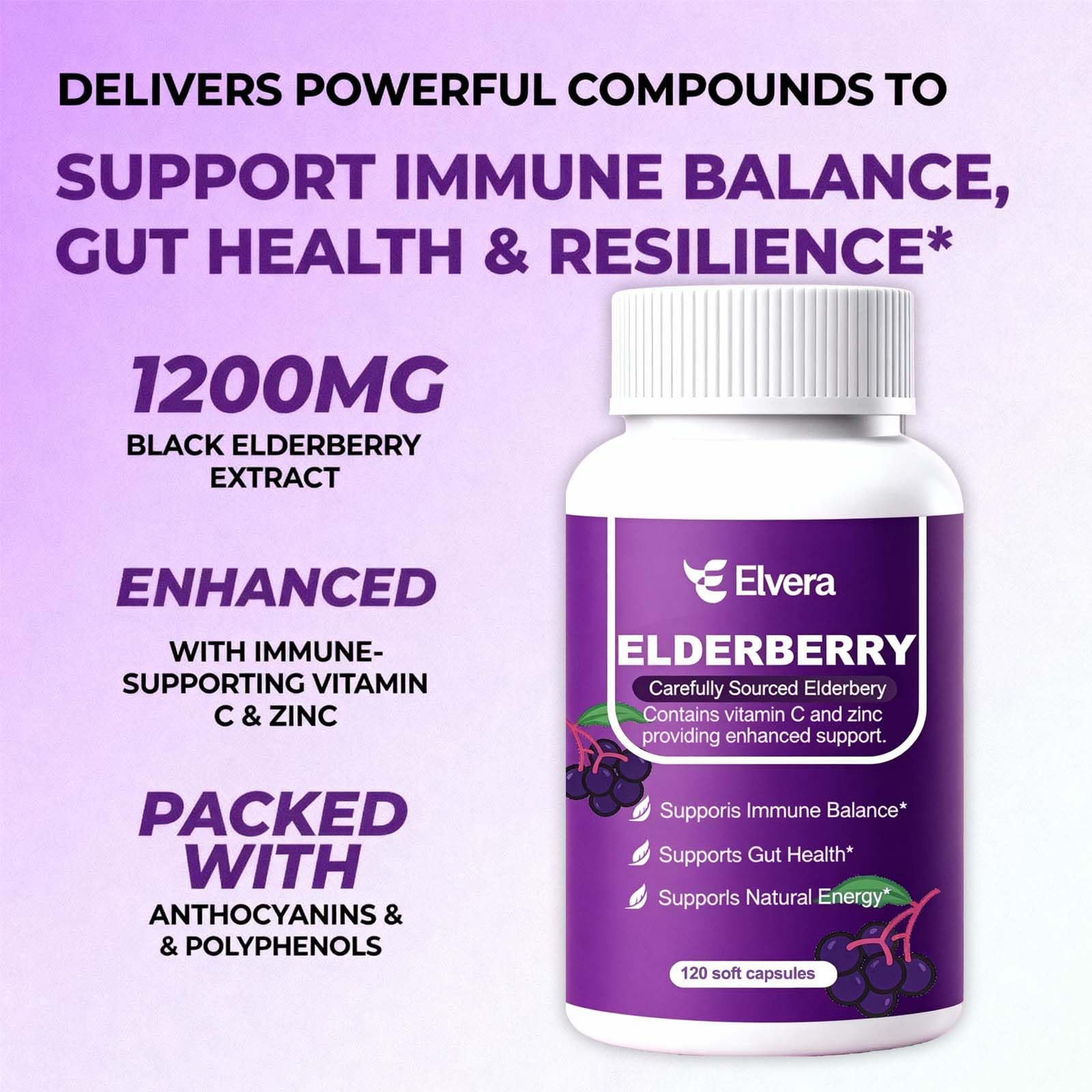 ELSORY Elvera – emballage de 120 capsules pour un approvisionnement pratique sur deux mois.