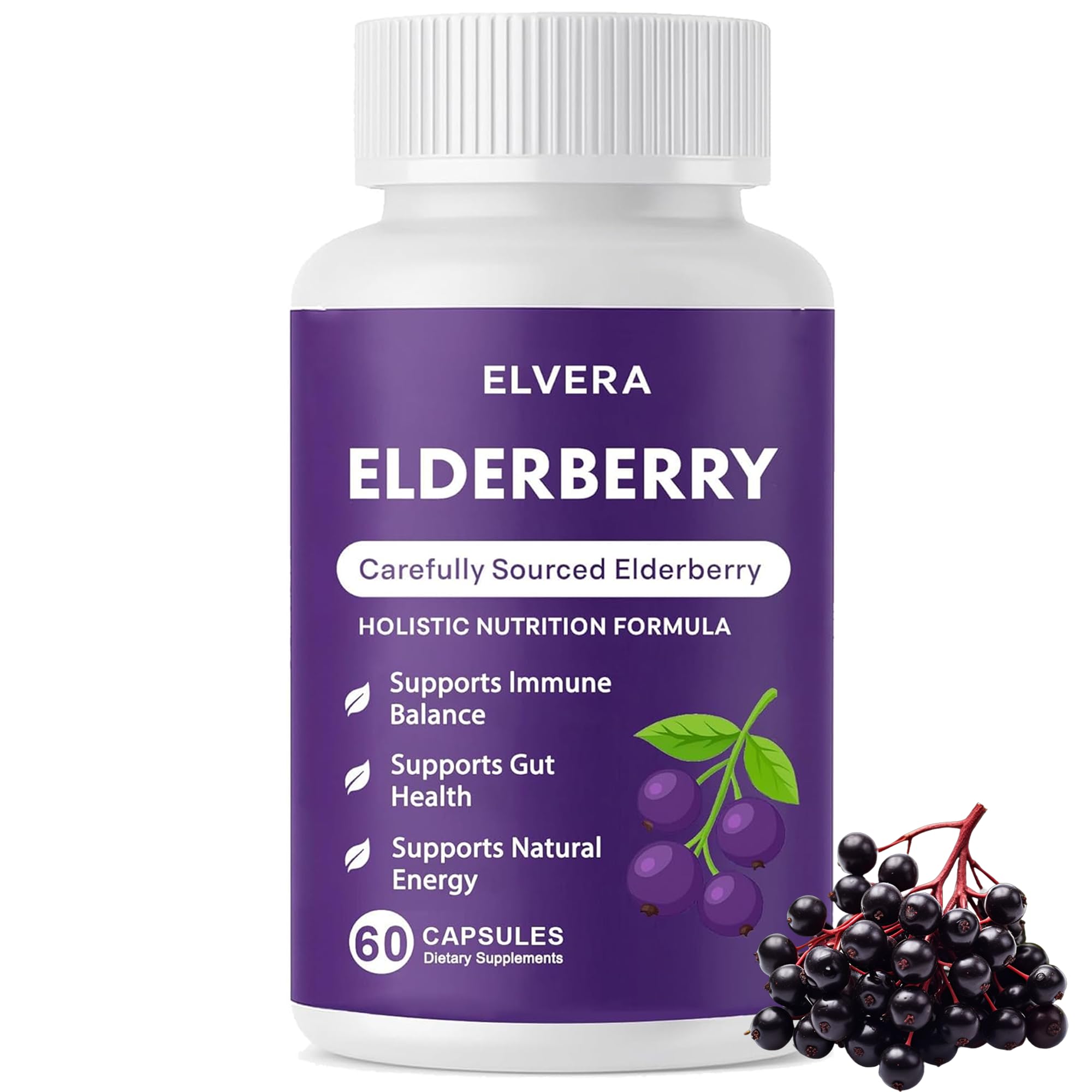 ELVERA Sureau noir bio-gélules : soutien digestif quotidien et énergie naturelle.