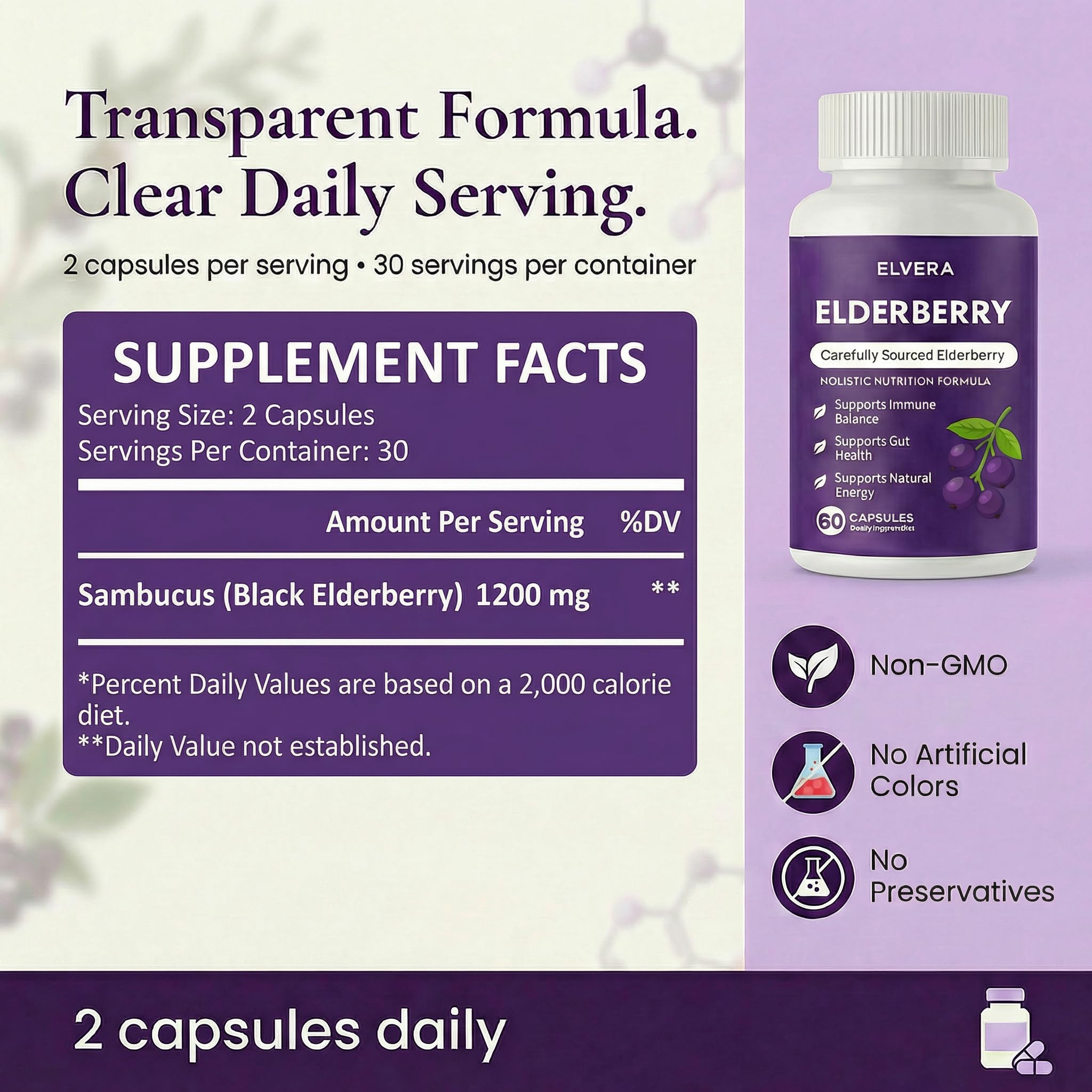 ELVERA Sureau noir zinc vitamine C : soutien nutritionnel et bien-être général.