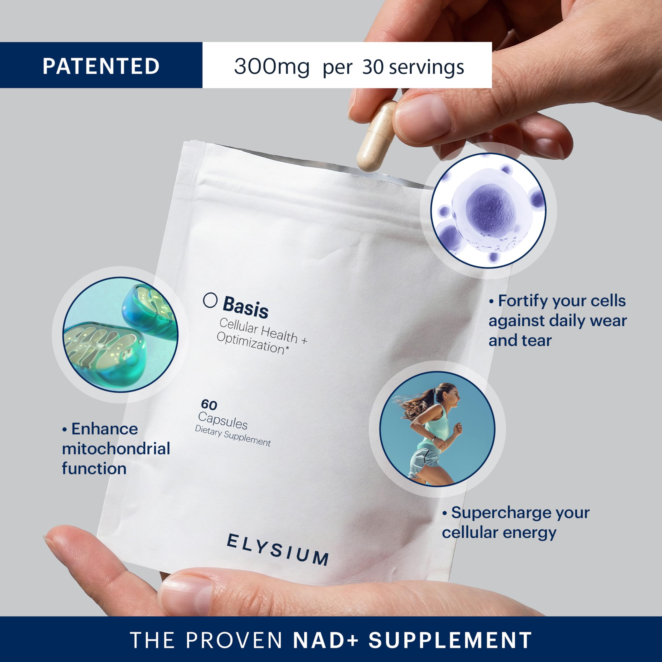 ELYSiUM Basis NAD+, comprimés avec pterostilbene favorisant le soutien cellulaire