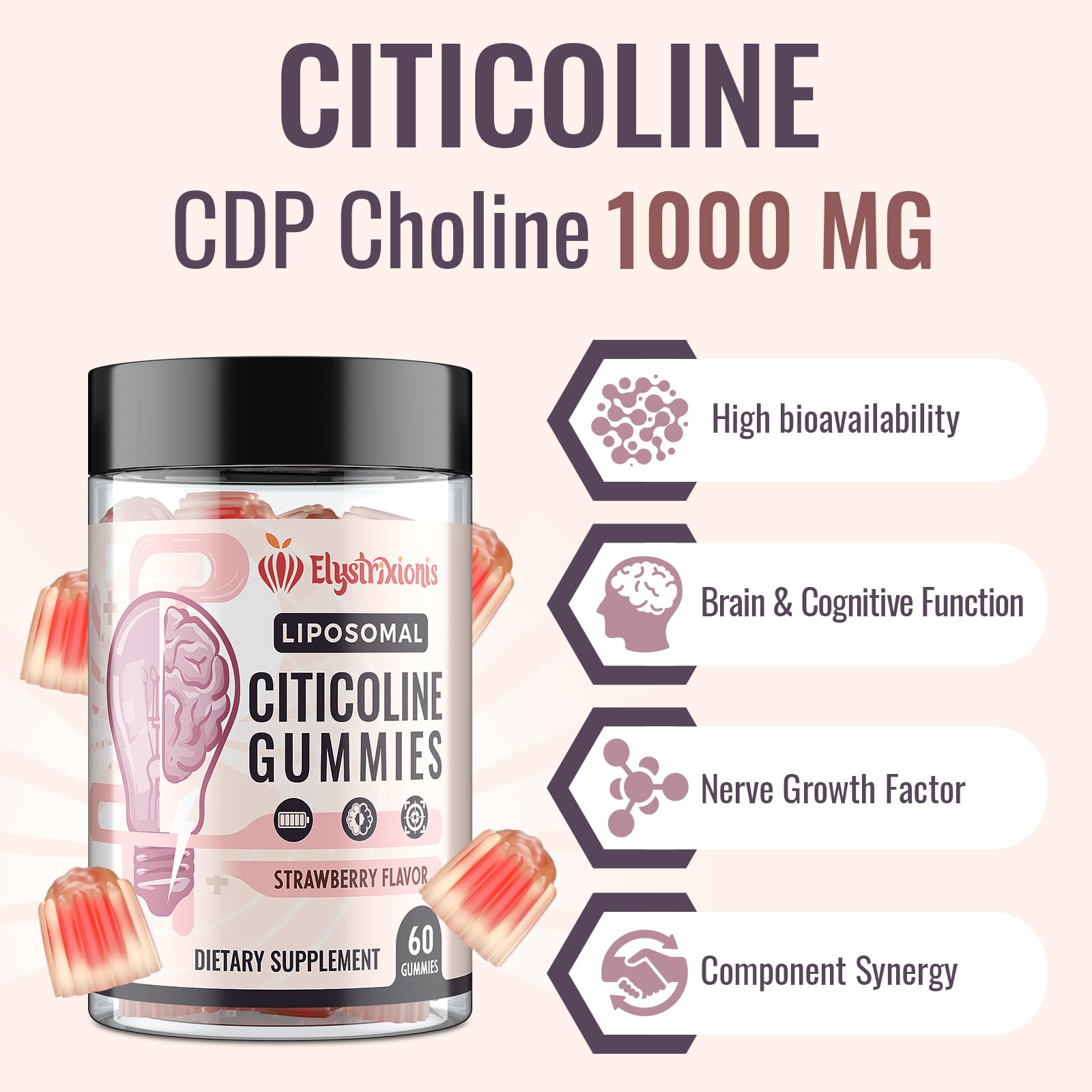 Ingrédients clés: citicoline et champignon crinière de lion, soutien cognitif