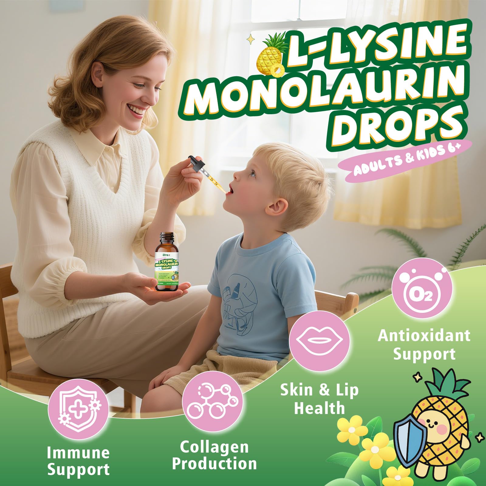 Étiquette Elysx affichant GMP et sécurité sur l’emballage.