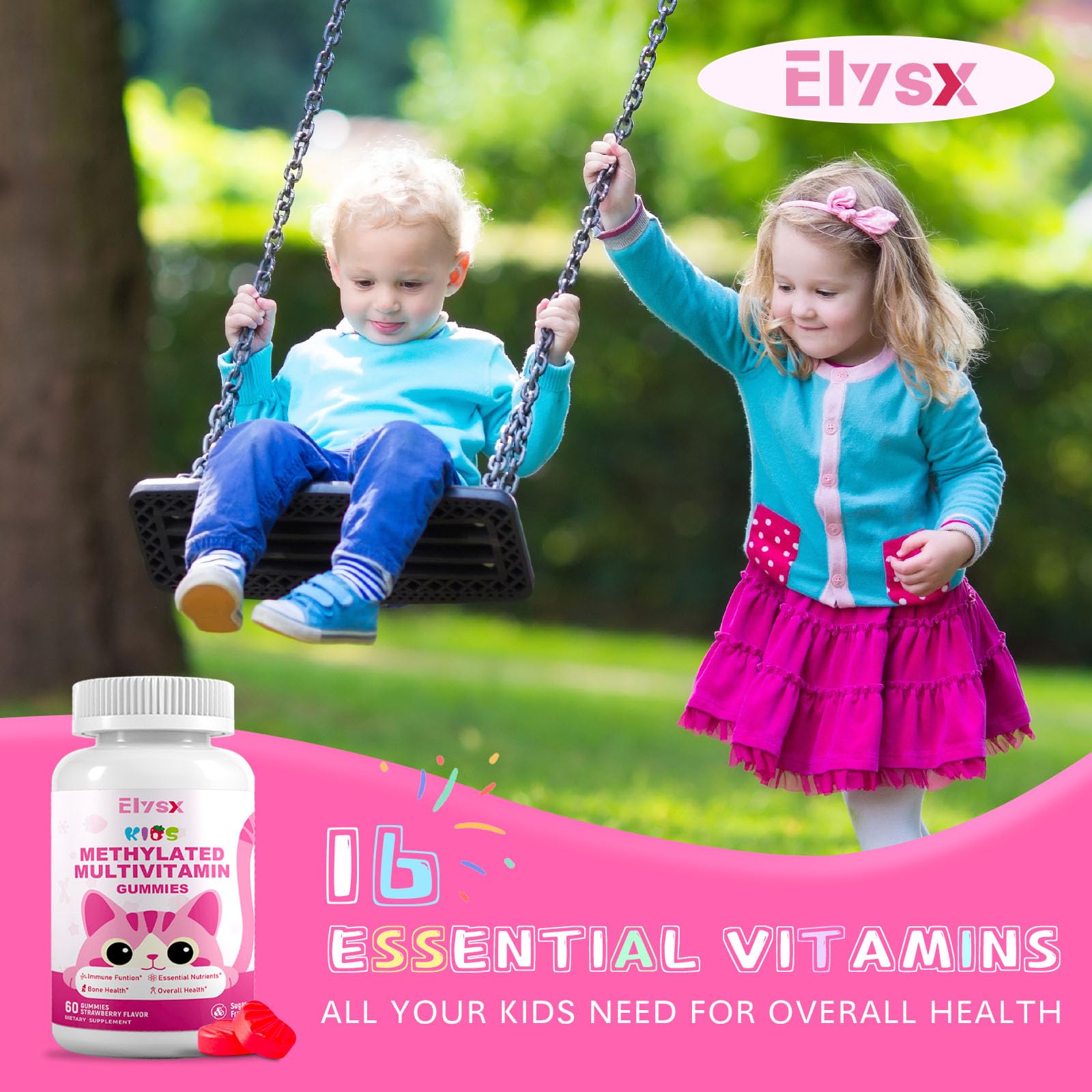 Bonbons gélifiés Élysx Kids avec CoQ10, énergie et vitalité au quotidien.