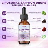 Elysx Safran Liposomal gout de fraise: goût agréable facilitant ingestion et absorption.