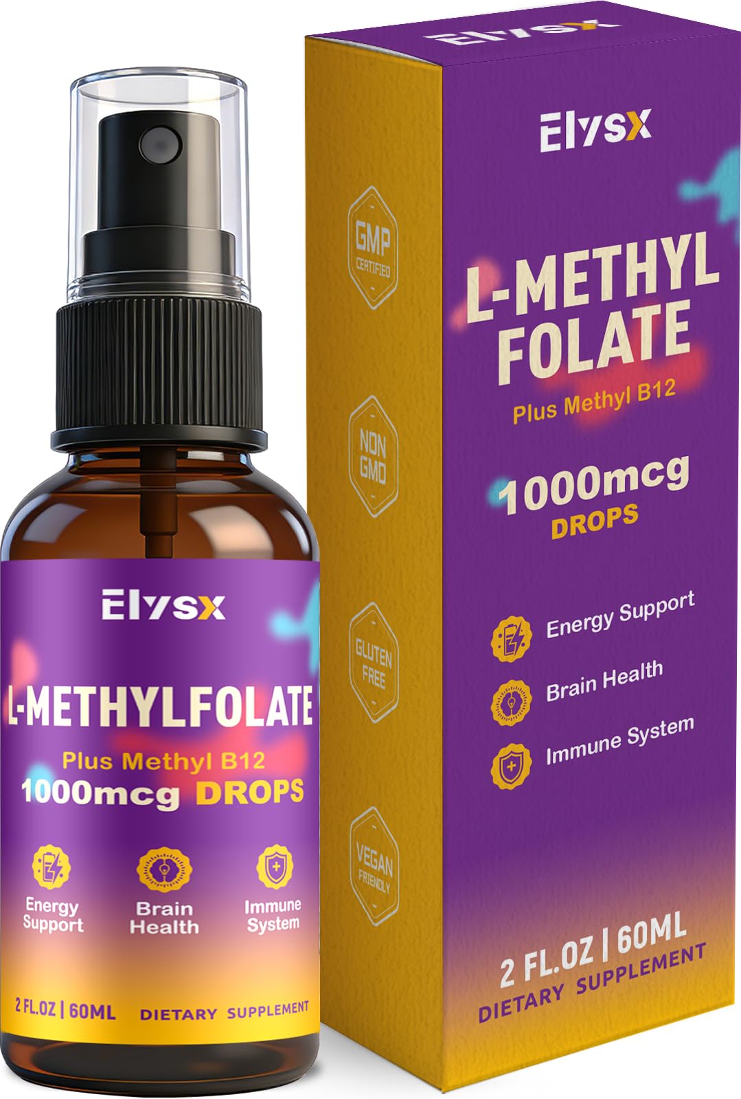 Elysx Spray Liquide 5-MTHF et B12, bouteille prête à l’emploi pour absorption rapide
