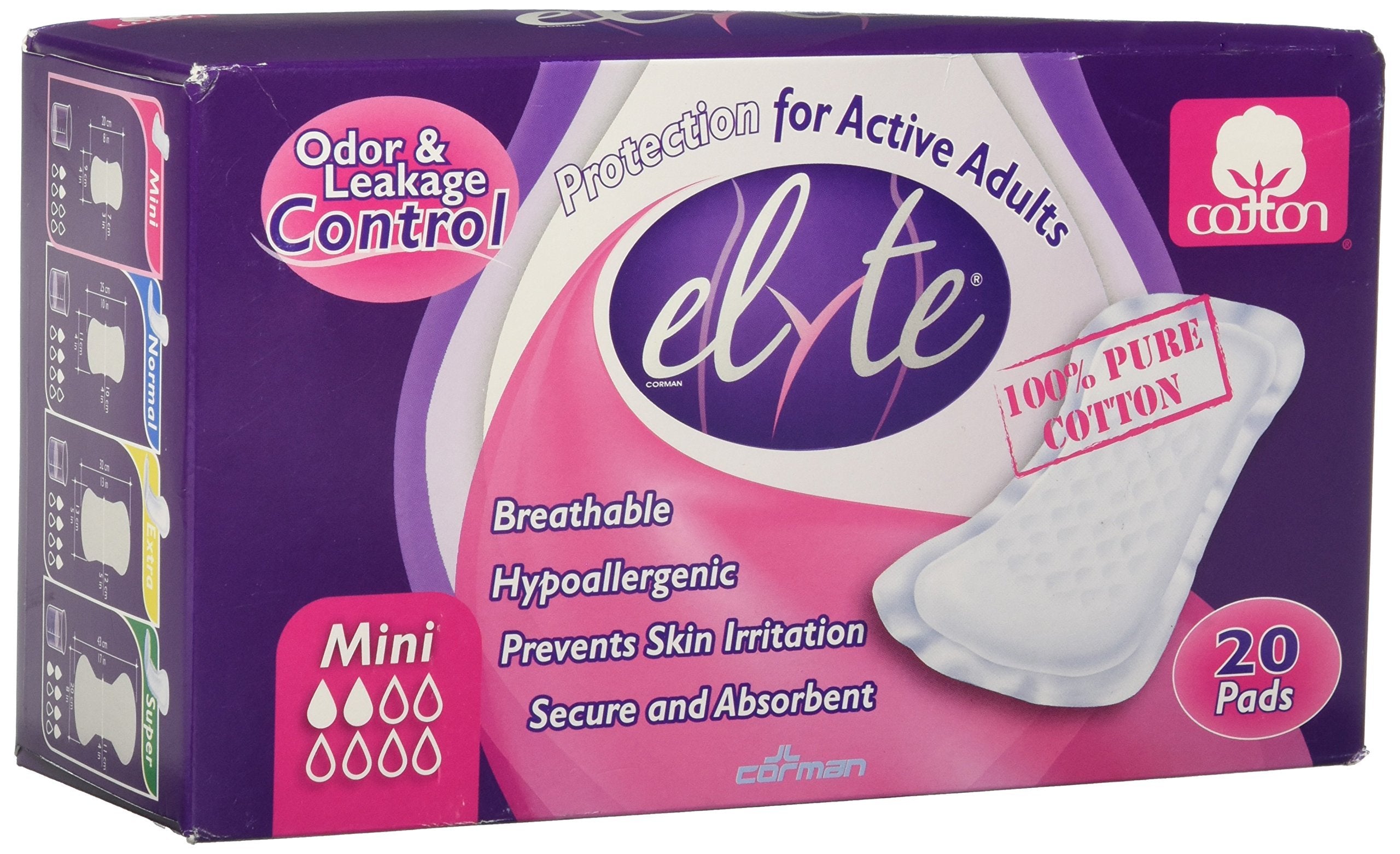 Élyte Protections d'incontinence Mini – emballage soigné et pratique pour une utilisation discrète