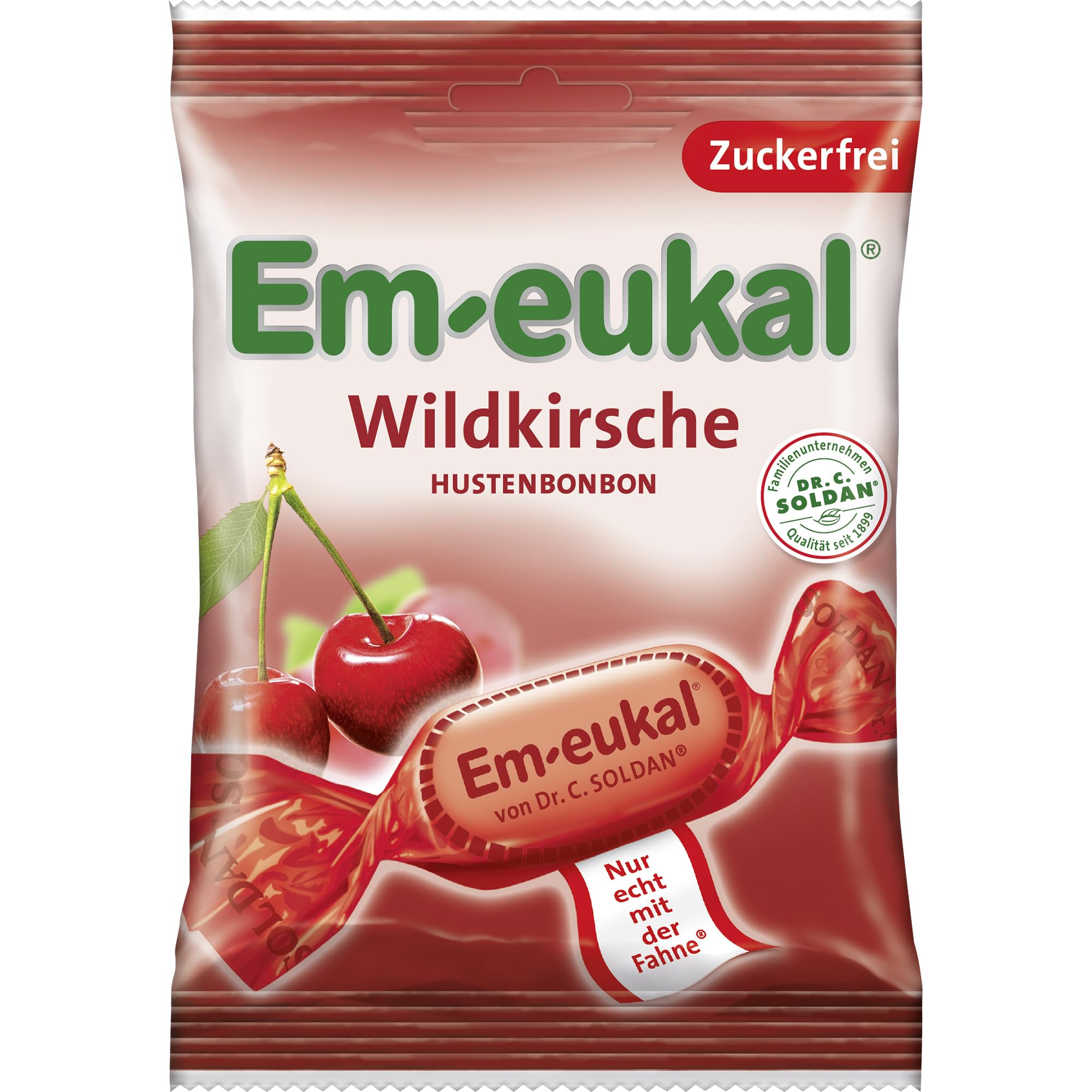 Boîte compacte Em-Eukal 75 g sans sucre — idéal pour le bureau et les déplacements.