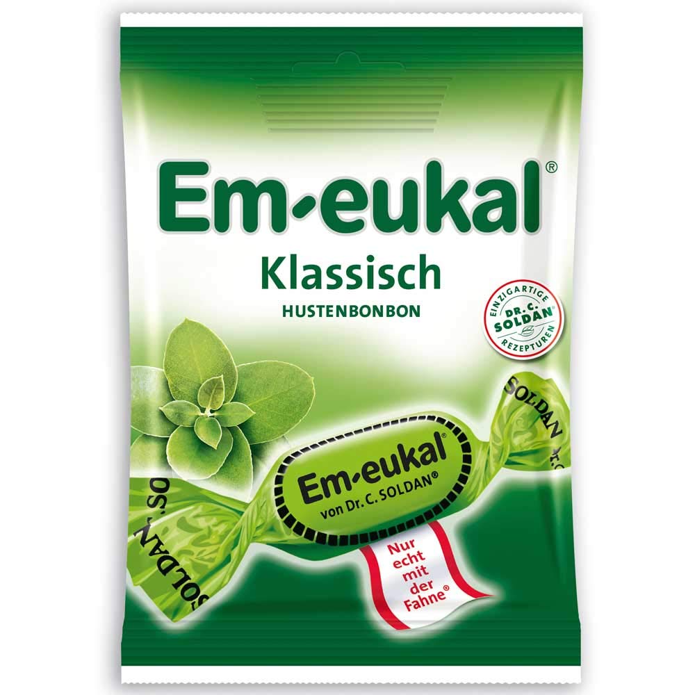 Em-Eukal Classic bonbons pour la gorge, rafraîchissants et faciles à utiliser en cas de gorge irritée.