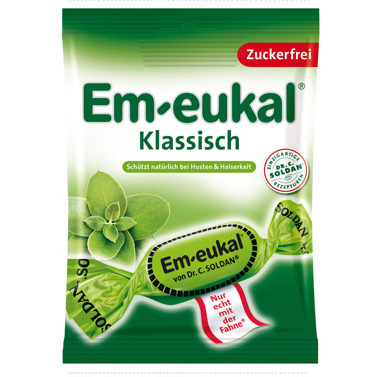 Em-Eukal Dr C Soldan Classique Sans Sucre, bonbons pour la gorge, douceur délicate.