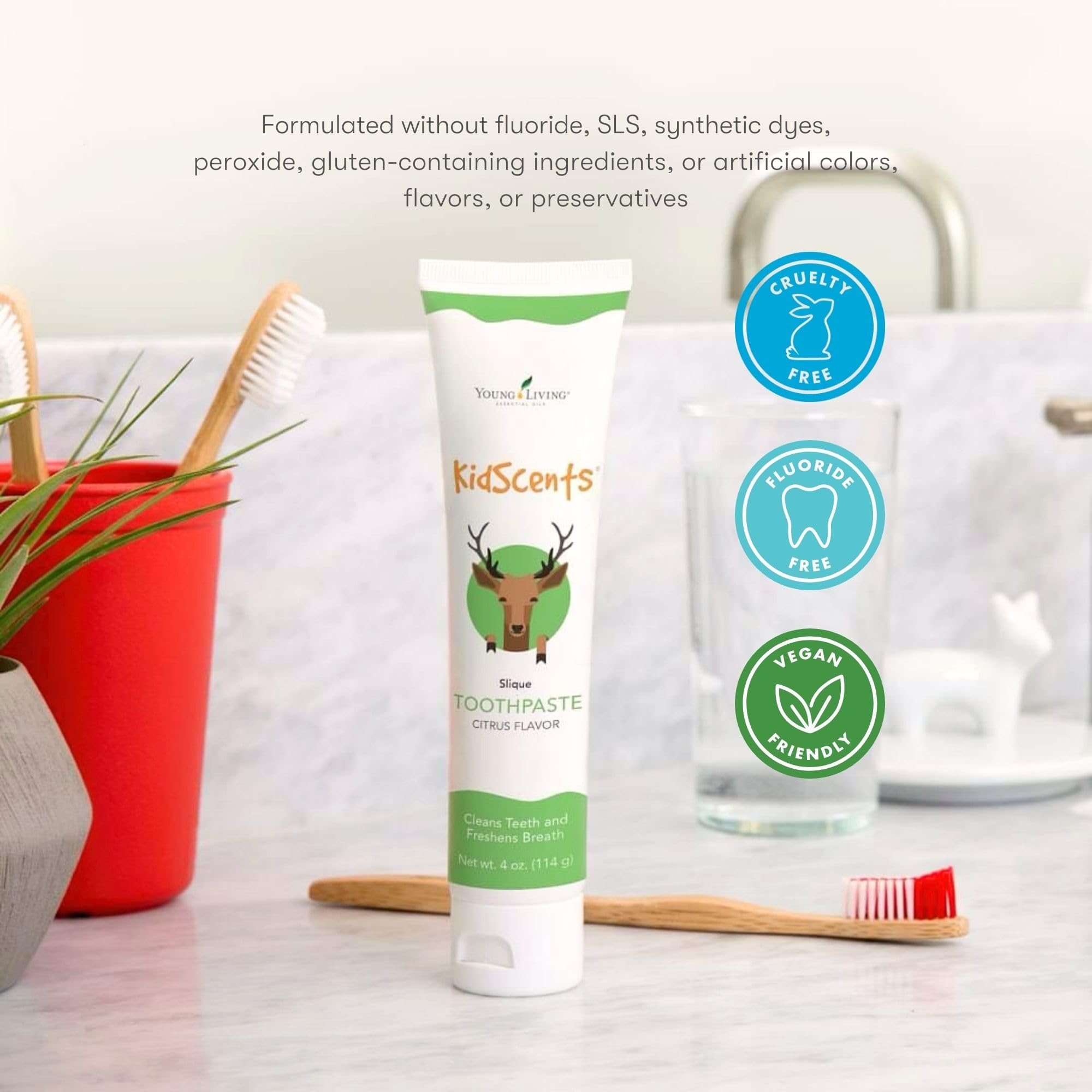 Formulation sans additifs synthétiques et sans colorants, KidScents Slique pour enfants.