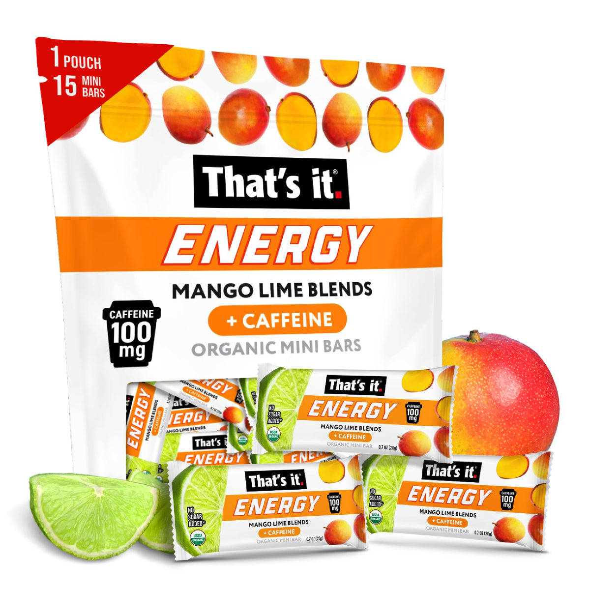 That’s it Mango Lime: emballage pratique prêt à emporter pour énergie rapide